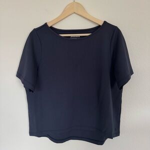 Betabrand Midnight Blue High Low Heavyweight Boxy Tee Size Medium